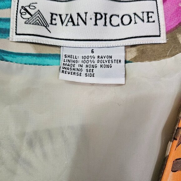 EVAN PICONE VINTAGE TROPICAL FLORAL PRINT WOMENS BLAZER SIZE 6 - Picture 7 of 8